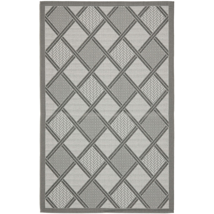 SAFAVIEH Outdoor CY7570-78A5 Courtyard Anthracite / Lt Grey Rug Image 1