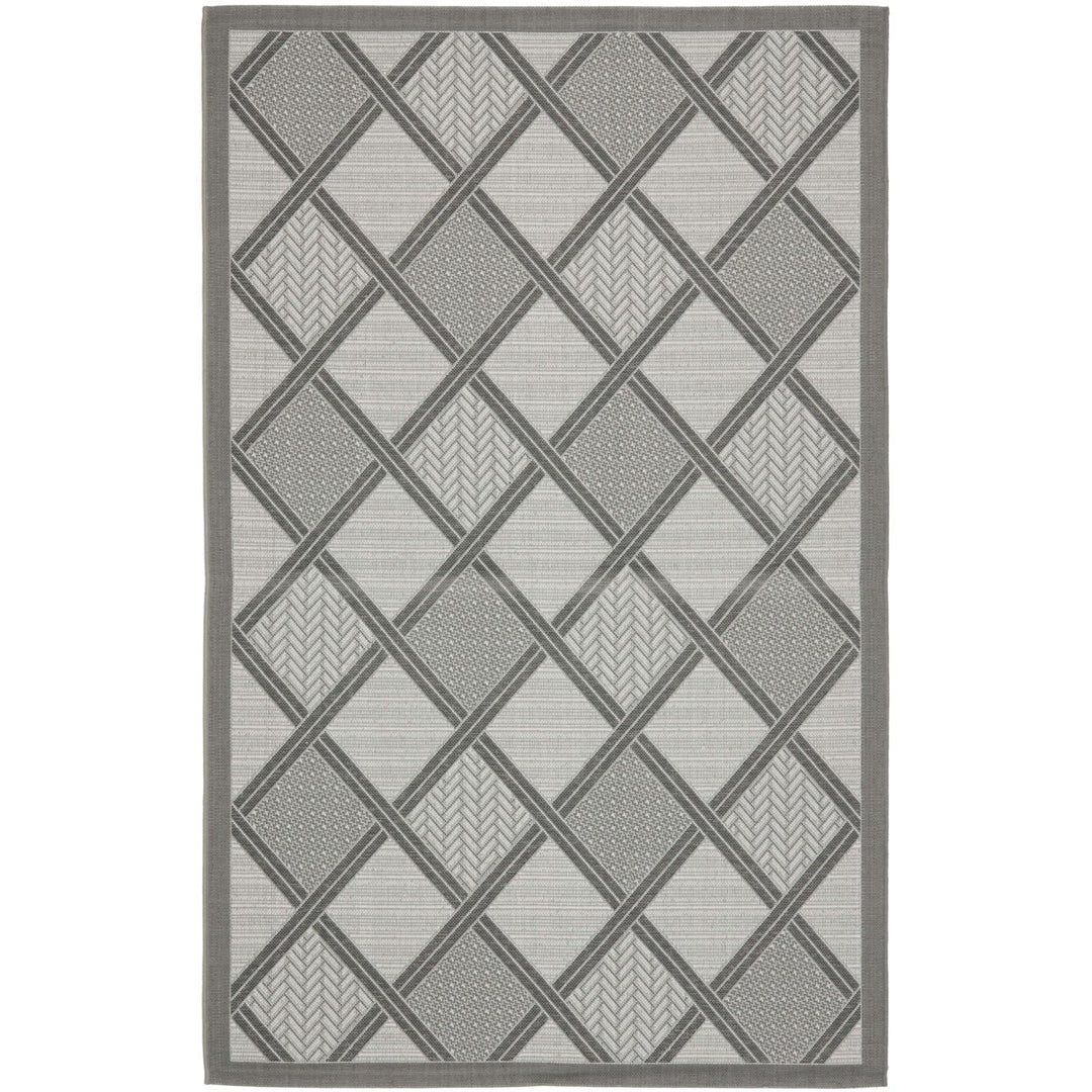 SAFAVIEH Outdoor CY7570-78A5 Courtyard Anthracite / Lt Grey Rug Image 1