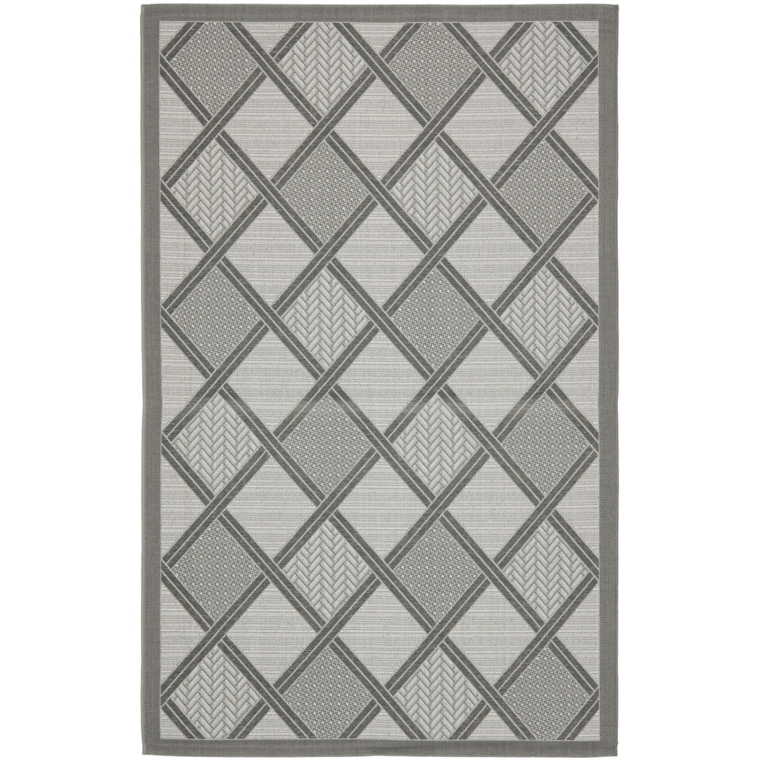 SAFAVIEH Outdoor CY7570-78A5 Courtyard Anthracite / Lt Grey Rug Image 5