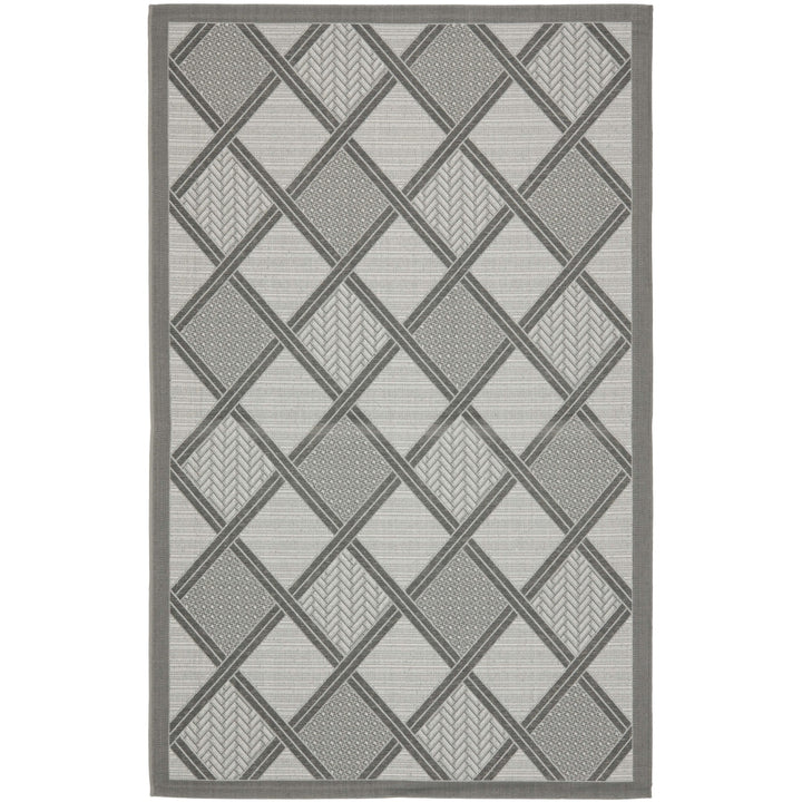 SAFAVIEH Outdoor CY7570-78A5 Courtyard Anthracite / Lt Grey Rug Image 5