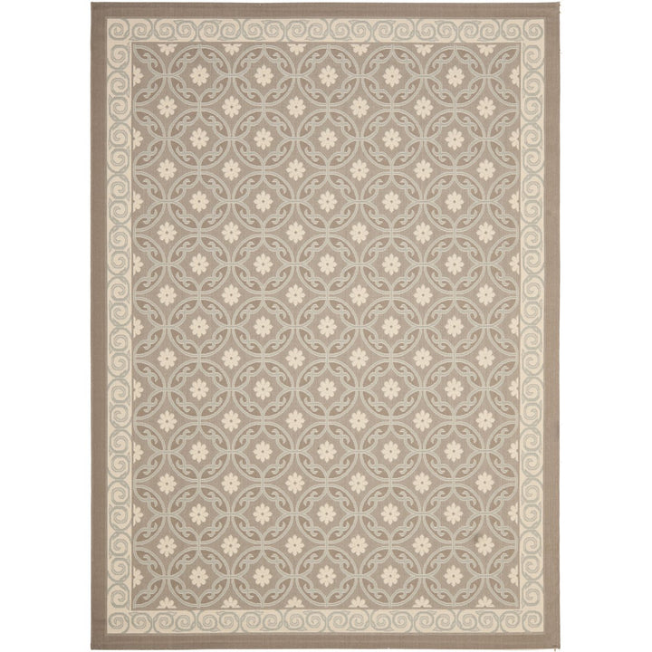 SAFAVIEH Outdoor CY7810-97A18 Courtyard Dark Beige / Beige Rug Image 1