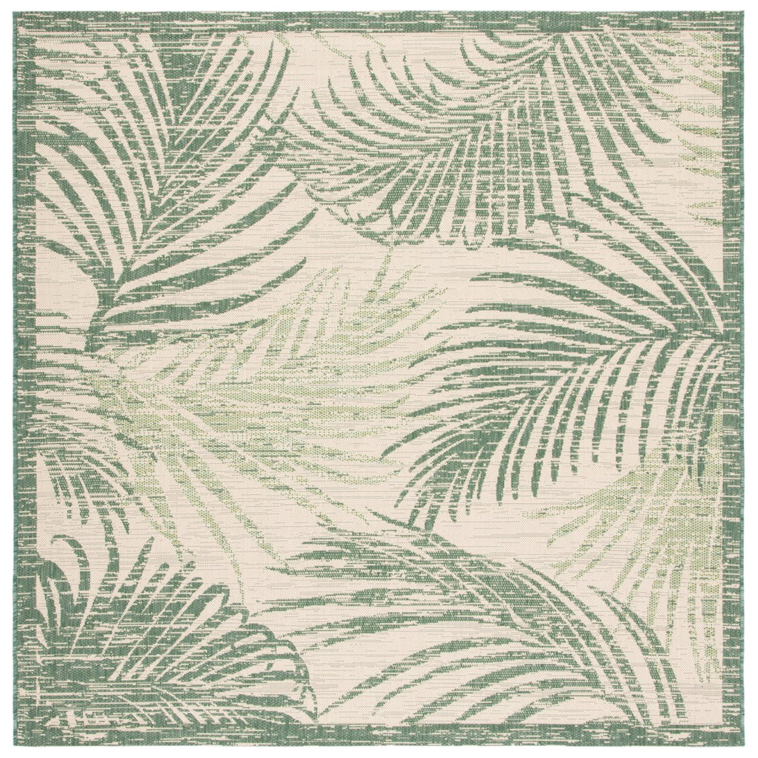 SAFAVIEH Outdoor CY7557-32212 Courtyard Beige / Green Rug Image 1