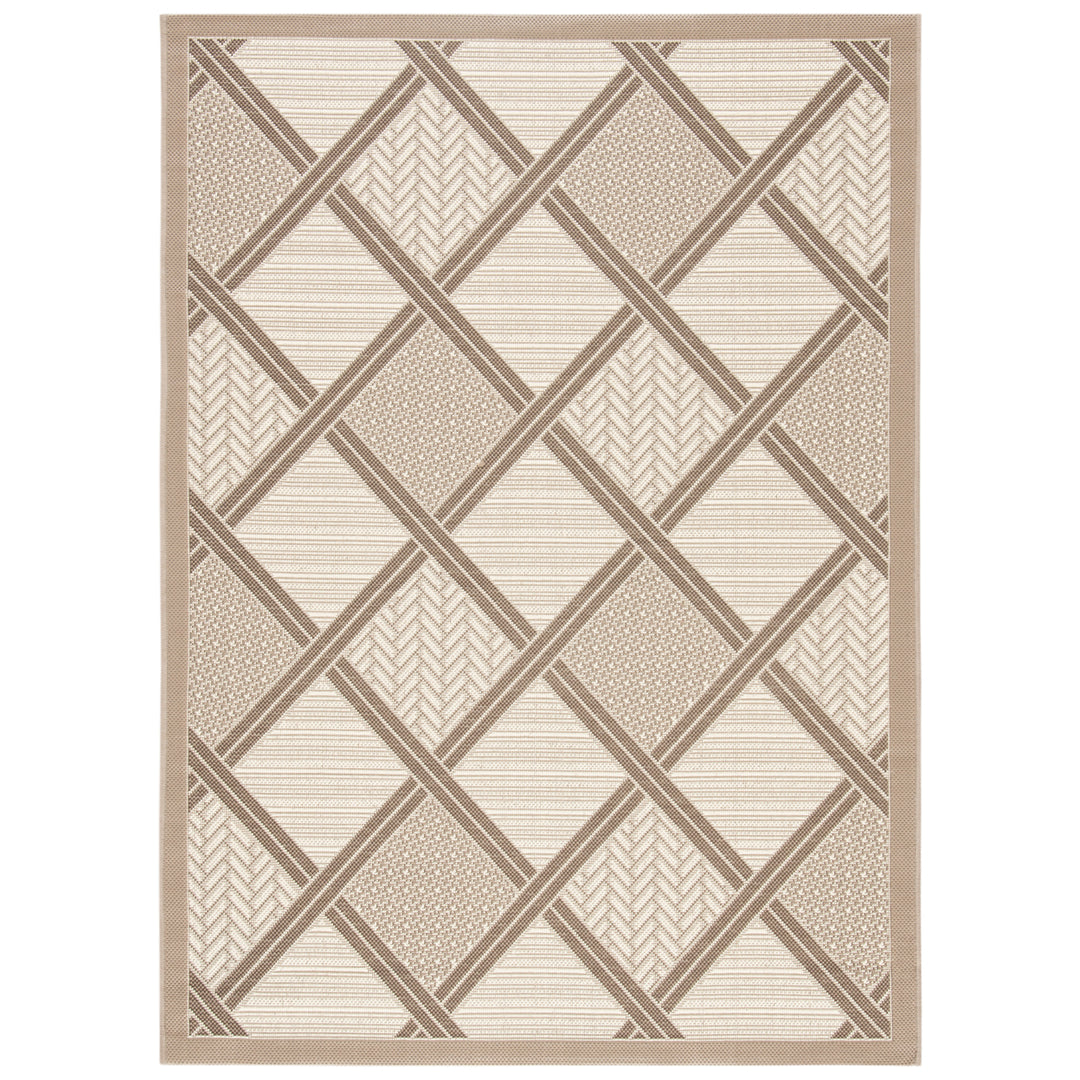 SAFAVIEH Outdoor CY7570-79A7 Courtyard Collection Beige Rug Image 5