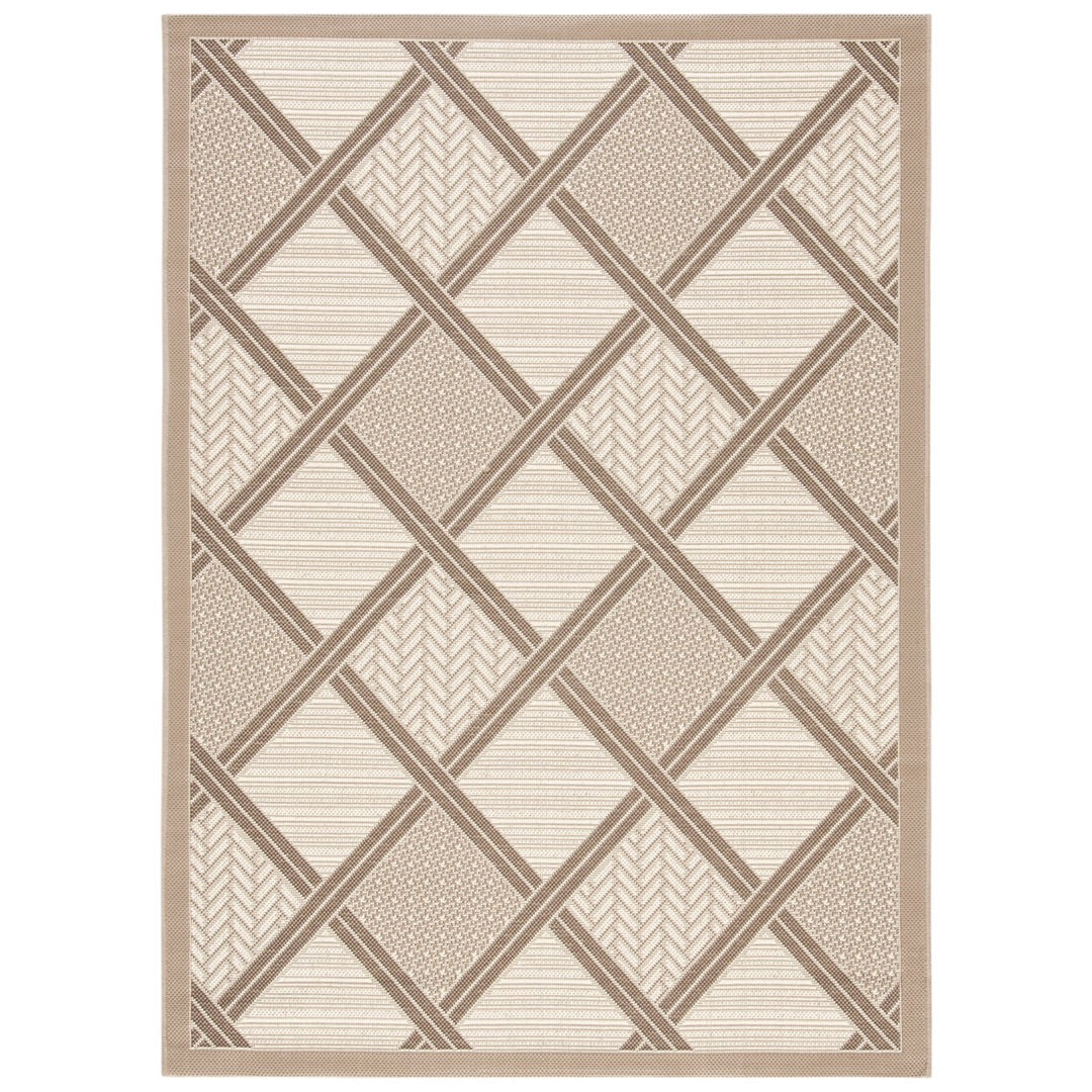 SAFAVIEH Outdoor CY7570-79A7 Courtyard Collection Beige Rug Image 1