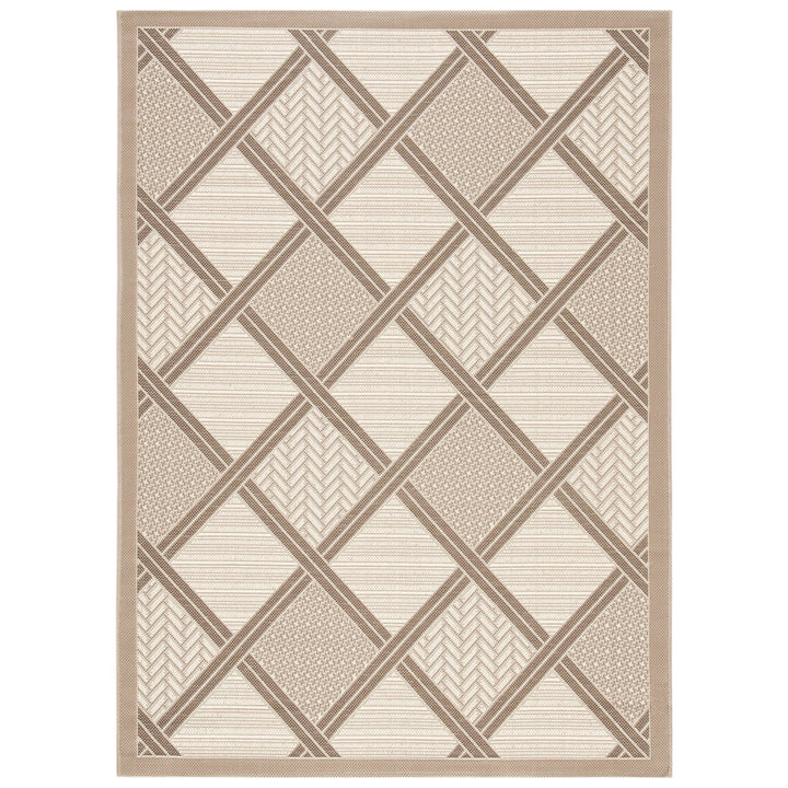 SAFAVIEH Outdoor CY7570-79A7 Courtyard Collection Beige Rug Image 1