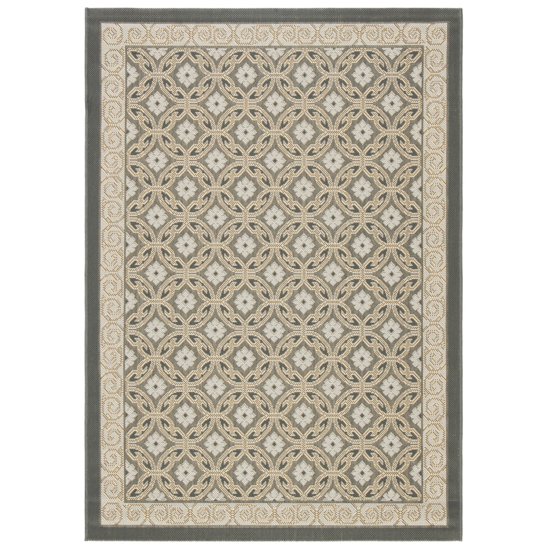 SAFAVIEH Outdoor CY7810-87A21 Courtyard Anthracite / Lt Grey Rug Image 5
