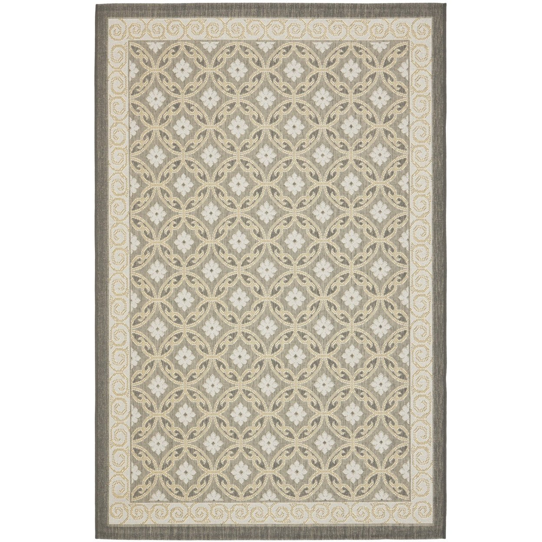 SAFAVIEH Outdoor CY7810-87A21 Courtyard Anthracite / Lt Grey Rug Image 1