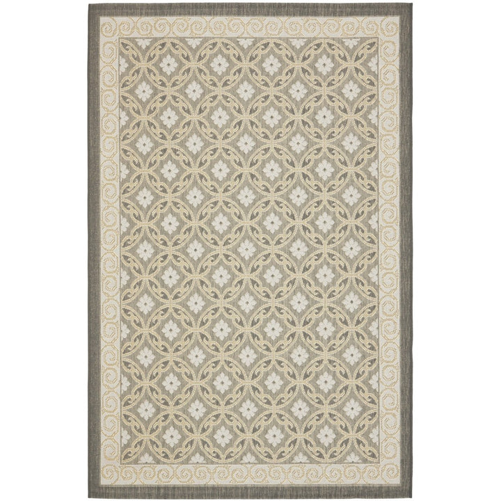 SAFAVIEH Outdoor CY7810-87A21 Courtyard Anthracite / Lt Grey Rug Image 1