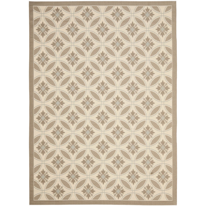 SAFAVIEH Outdoor CY7844-79A18 Courtyard Beige / Dark Beige Rug Image 1