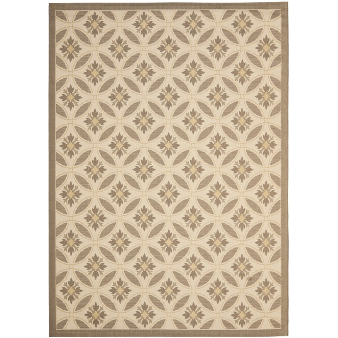 SAFAVIEH Outdoor CY7844-79A21 Courtyard Beige / Dark Beige Rug Image 1