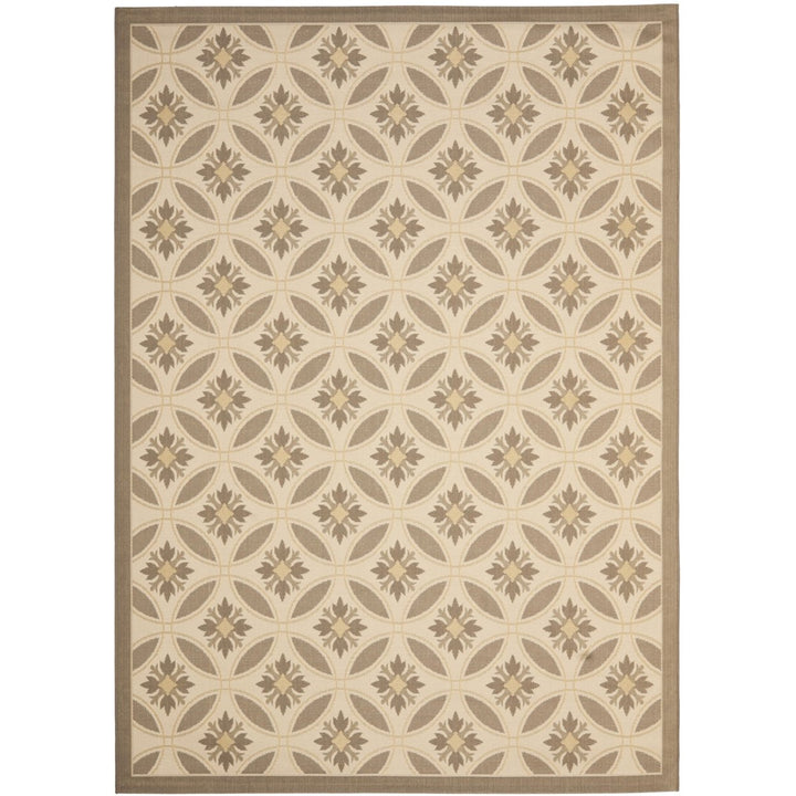 SAFAVIEH Outdoor CY7844-79A21 Courtyard Beige / Dark Beige Rug Image 1