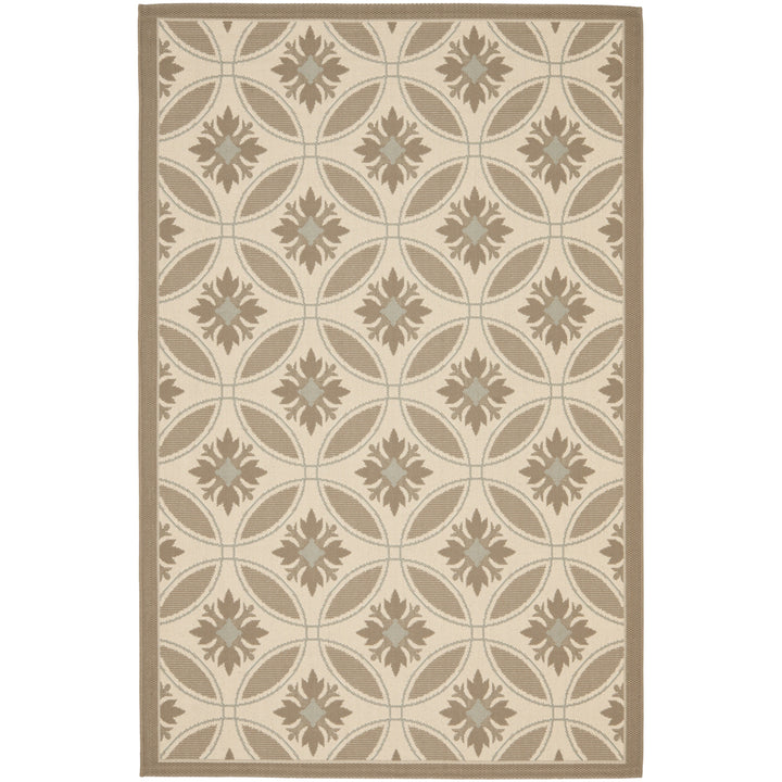 SAFAVIEH Outdoor CY7844-79A18 Courtyard Beige / Dark Beige Rug Image 5