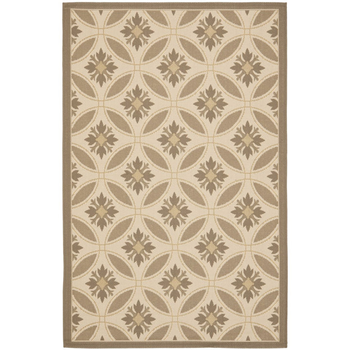 SAFAVIEH Outdoor CY7844-79A21 Courtyard Beige / Dark Beige Rug Image 1