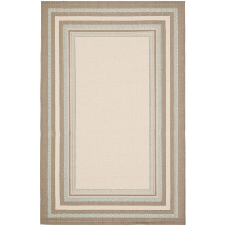 SAFAVIEH Outdoor CY7896-79A18 Courtyard Beige / Blue Rug Image 1