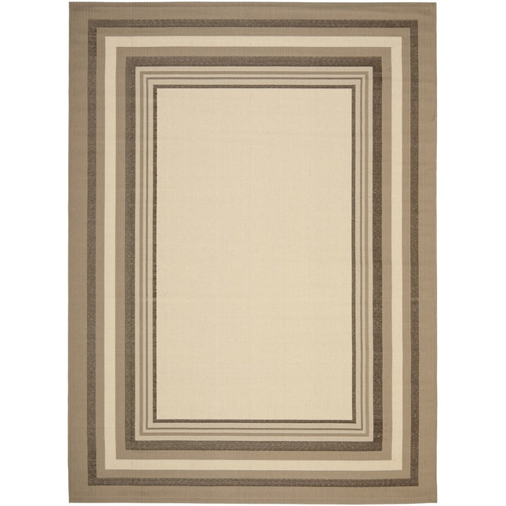 SAFAVIEH Outdoor CY7896-79A7 Courtyard Beige / Dark Beige Rug Image 1