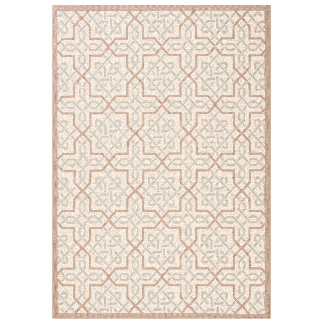 SAFAVIEH Outdoor CY7931-79A18 Courtyard Beige / Grey Rug Image 1