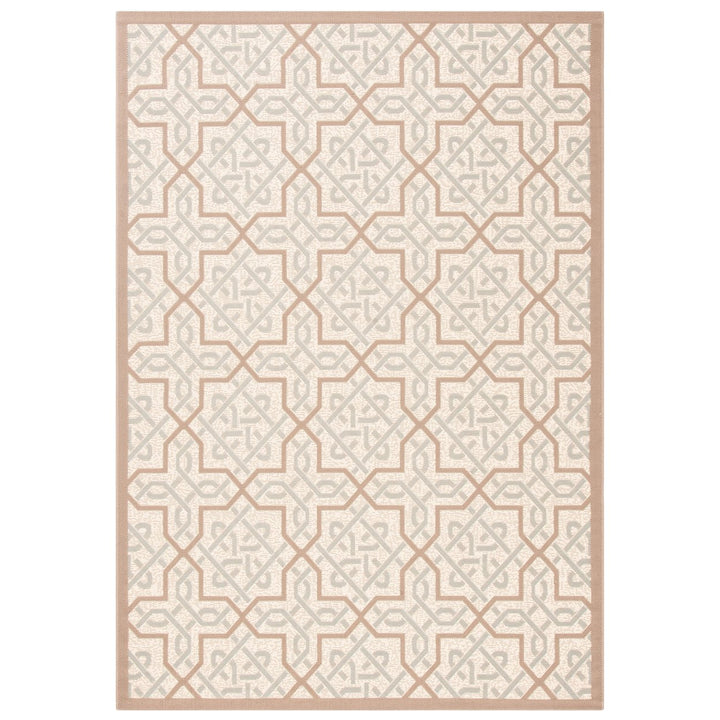 SAFAVIEH Outdoor CY7931-79A18 Courtyard Beige / Grey Rug Image 1