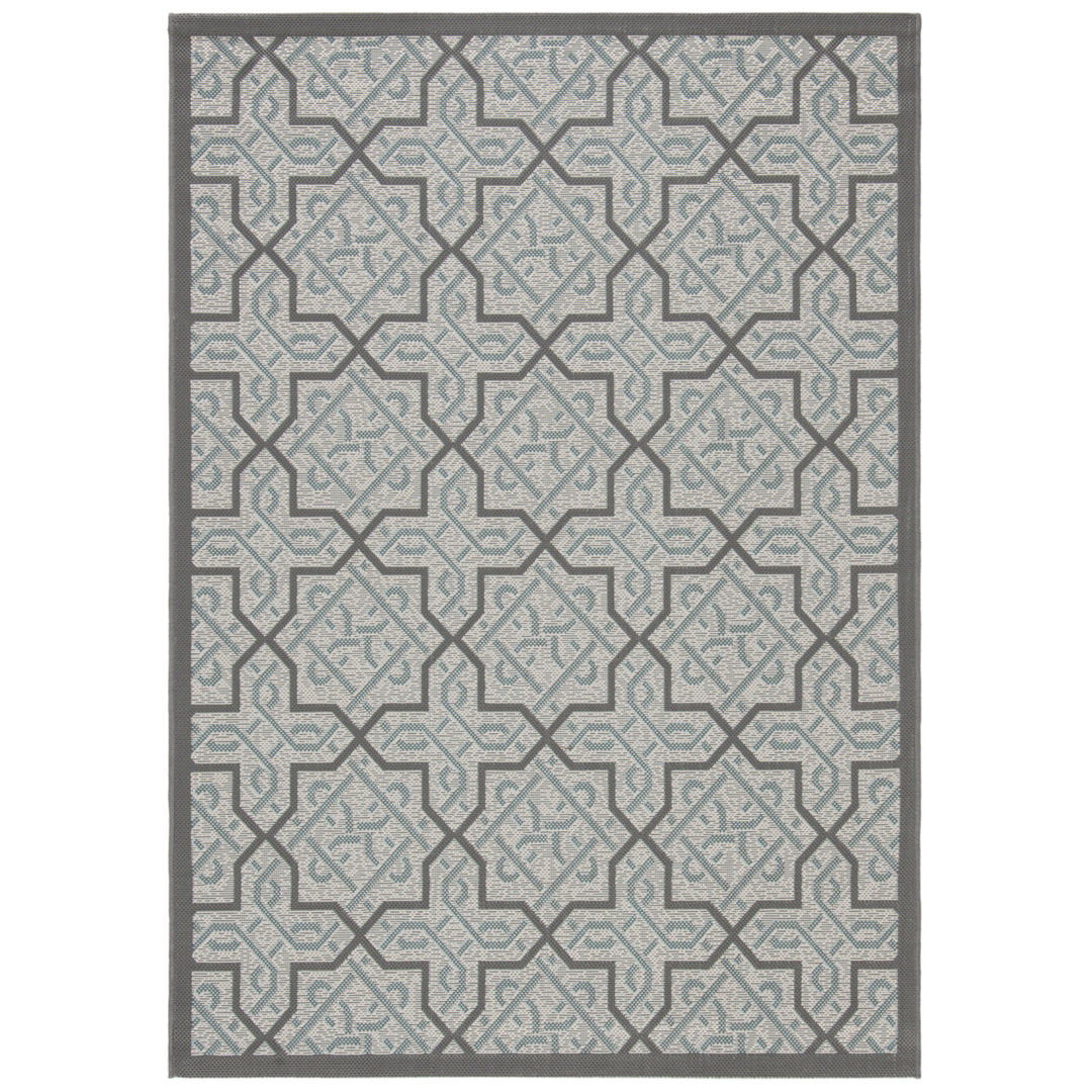 SAFAVIEH Outdoor CY7931-78A18 Courtyard Lt Grey / Anthracite Rug Image 1