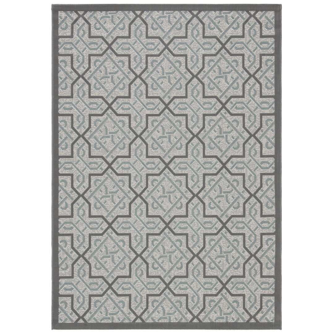 SAFAVIEH Outdoor CY7931-78A18 Courtyard Lt Grey / Anthracite Rug Image 1