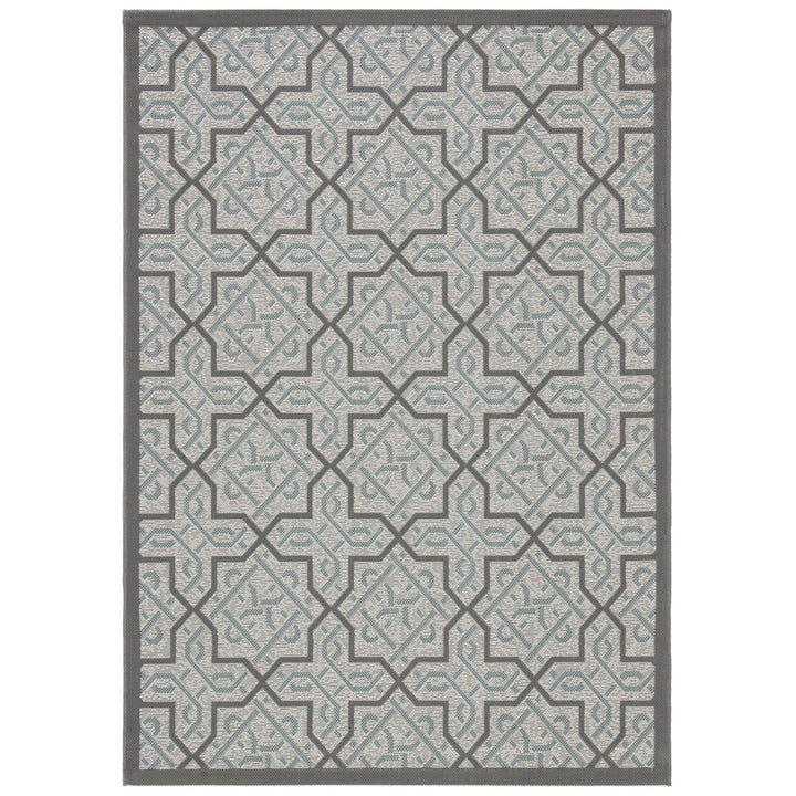 SAFAVIEH Outdoor CY7931-78A18 Courtyard Lt Grey / Anthracite Rug Image 1