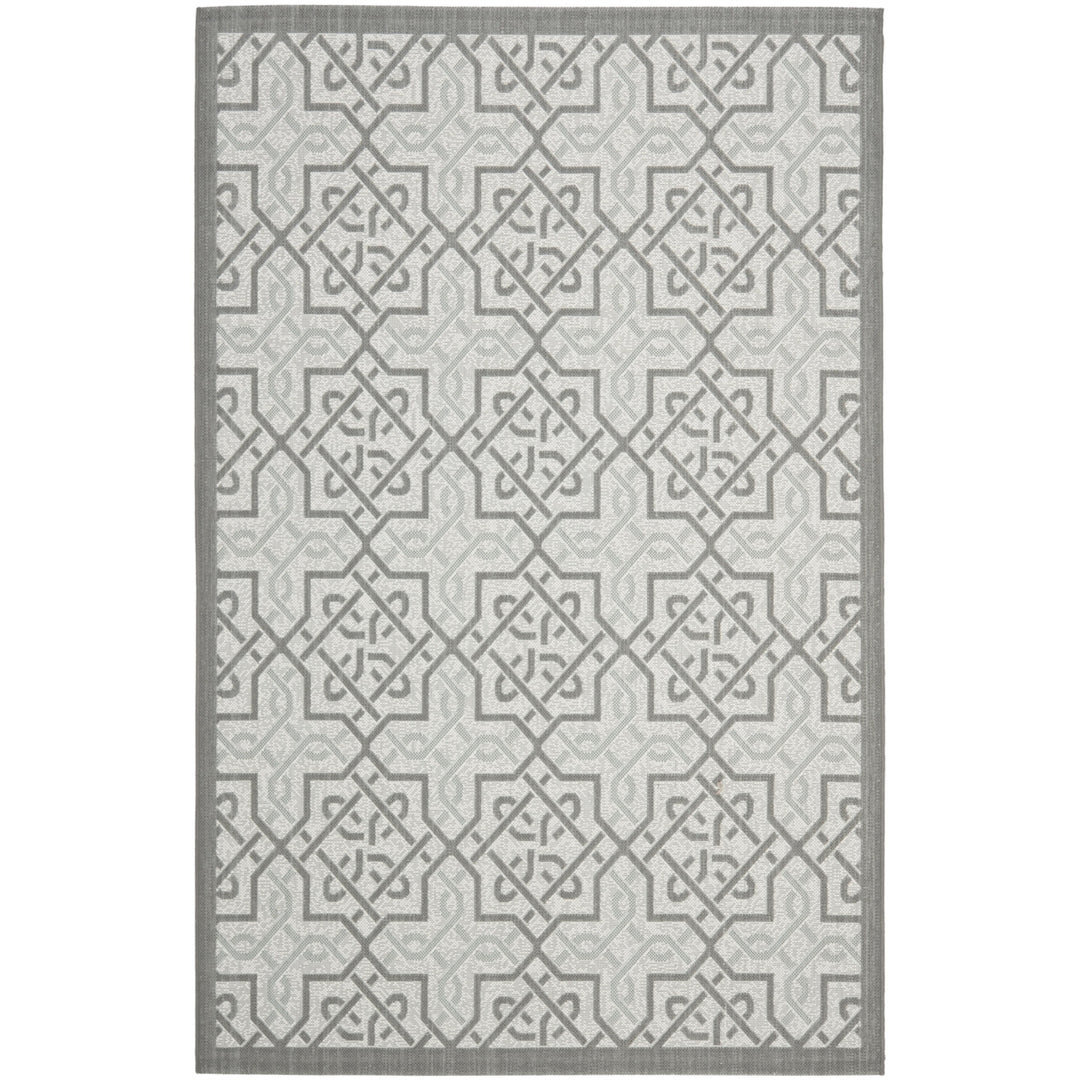 SAFAVIEH Outdoor CY7931-78A18 Courtyard Lt Grey / Anthracite Rug Image 4