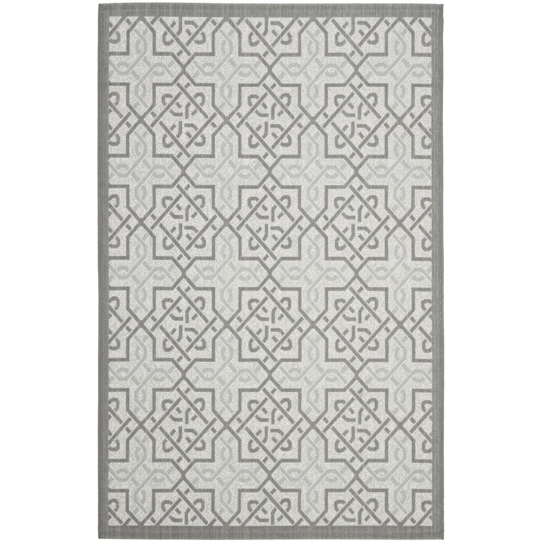 SAFAVIEH Outdoor CY7931-78A18 Courtyard Lt Grey / Anthracite Rug Image 1