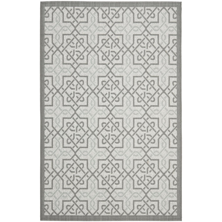 SAFAVIEH Outdoor CY7931-78A18 Courtyard Lt Grey / Anthracite Rug Image 1