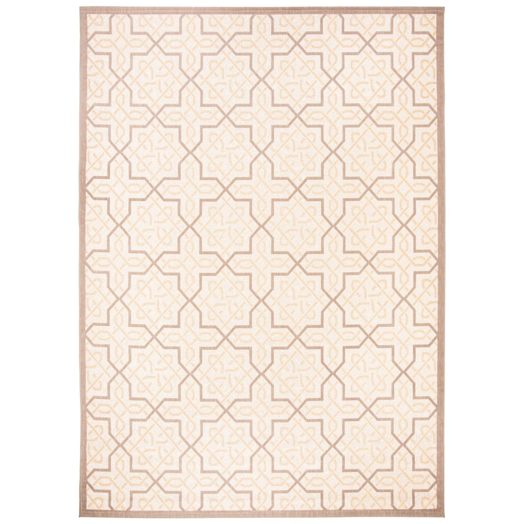 SAFAVIEH Outdoor CY7931-79A21 Courtyard Beige / Dark Beige Rug Image 1