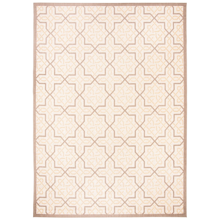 SAFAVIEH Outdoor CY7931-79A21 Courtyard Beige / Dark Beige Rug Image 1