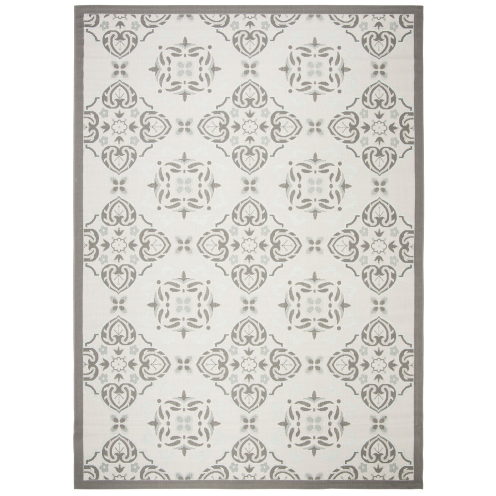SAFAVIEH Outdoor CY7978-78A18 Courtyard Lt Grey / Anthracite Rug Image 2