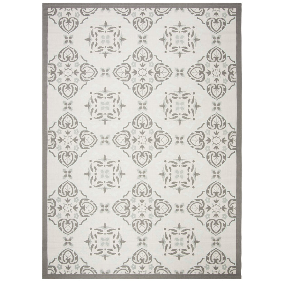 SAFAVIEH Outdoor CY7978-78A18 Courtyard Lt Grey / Anthracite Rug Image 1