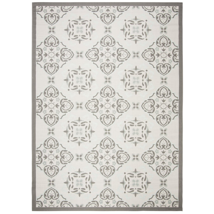 SAFAVIEH Outdoor CY7978-78A18 Courtyard Lt Grey / Anthracite Rug Image 1