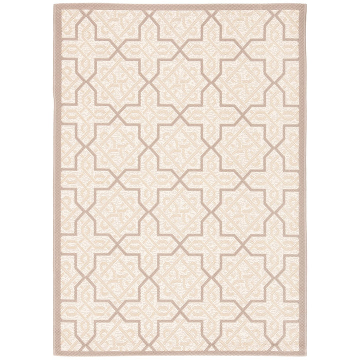 SAFAVIEH Outdoor CY7931-79A21 Courtyard Beige / Dark Beige Rug Image 1