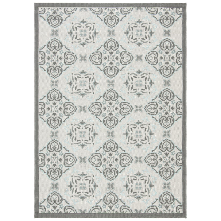 SAFAVIEH Outdoor CY7978-78A18 Courtyard Lt Grey / Anthracite Rug Image 5