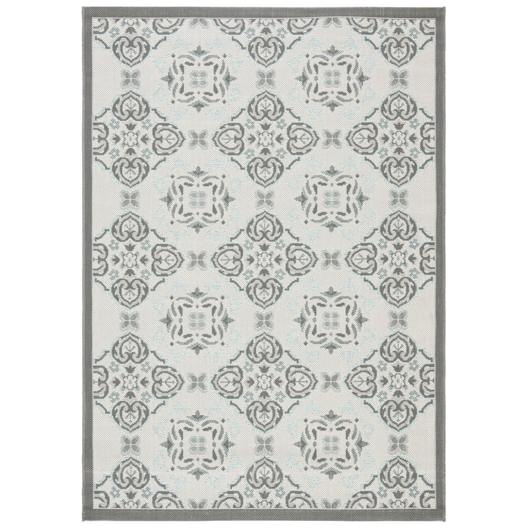 SAFAVIEH Outdoor CY7978-78A18 Courtyard Lt Grey / Anthracite Rug Image 1