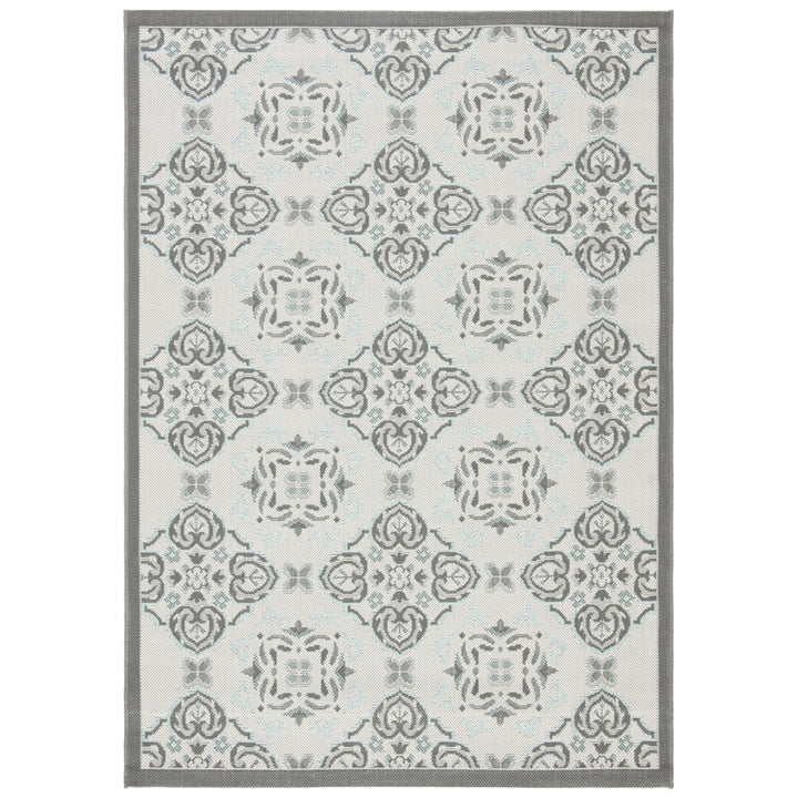 SAFAVIEH Outdoor CY7978-78A18 Courtyard Lt Grey / Anthracite Rug Image 1