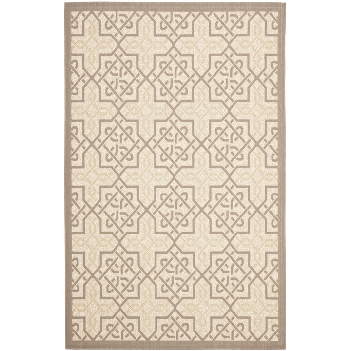 SAFAVIEH Outdoor CY7931-79A21 Courtyard Beige / Dark Beige Rug Image 5