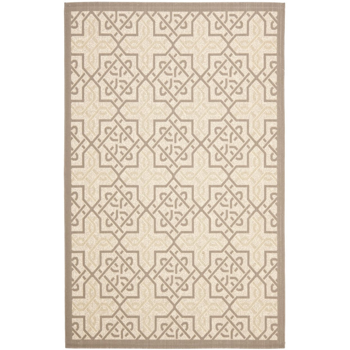 SAFAVIEH Outdoor CY7931-79A21 Courtyard Beige / Dark Beige Rug Image 1