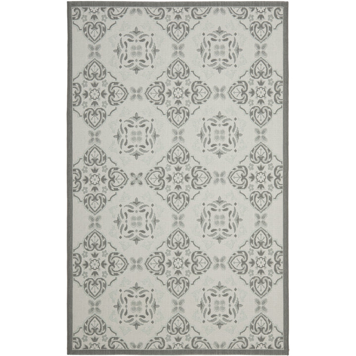 SAFAVIEH Outdoor CY7978-78A18 Courtyard Lt Grey / Anthracite Rug Image 6