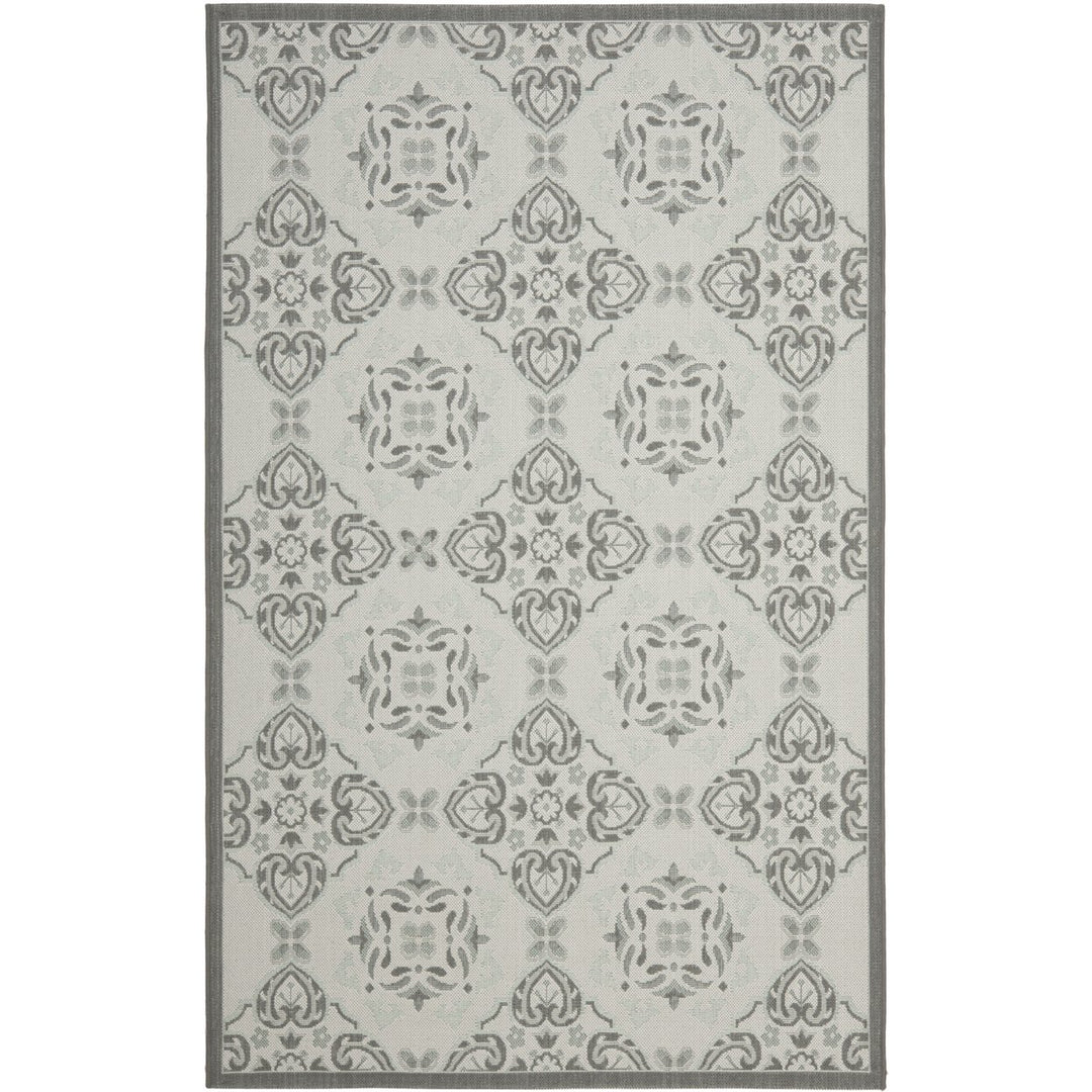 SAFAVIEH Outdoor CY7978-78A18 Courtyard Lt Grey / Anthracite Rug Image 1