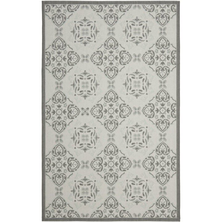 SAFAVIEH Outdoor CY7978-78A18 Courtyard Lt Grey / Anthracite Rug Image 1