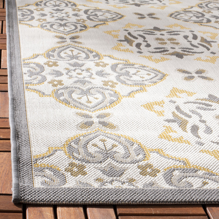 SAFAVIEH Outdoor CY7978-78A21 Courtyard Anthracite / Lt Grey Rug Image 3