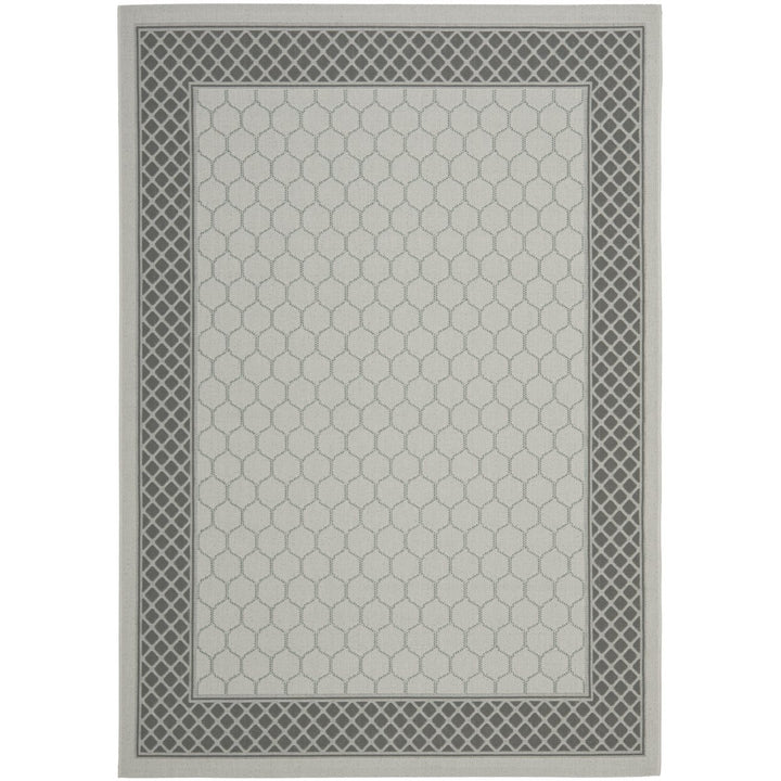 SAFAVIEH Outdoor CY7933-78A18 Courtyard Lt Grey / Anthracite Rug Image 1