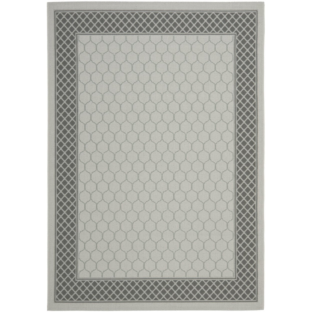 SAFAVIEH Outdoor CY7933-78A18 Courtyard Lt Grey / Anthracite Rug Image 1
