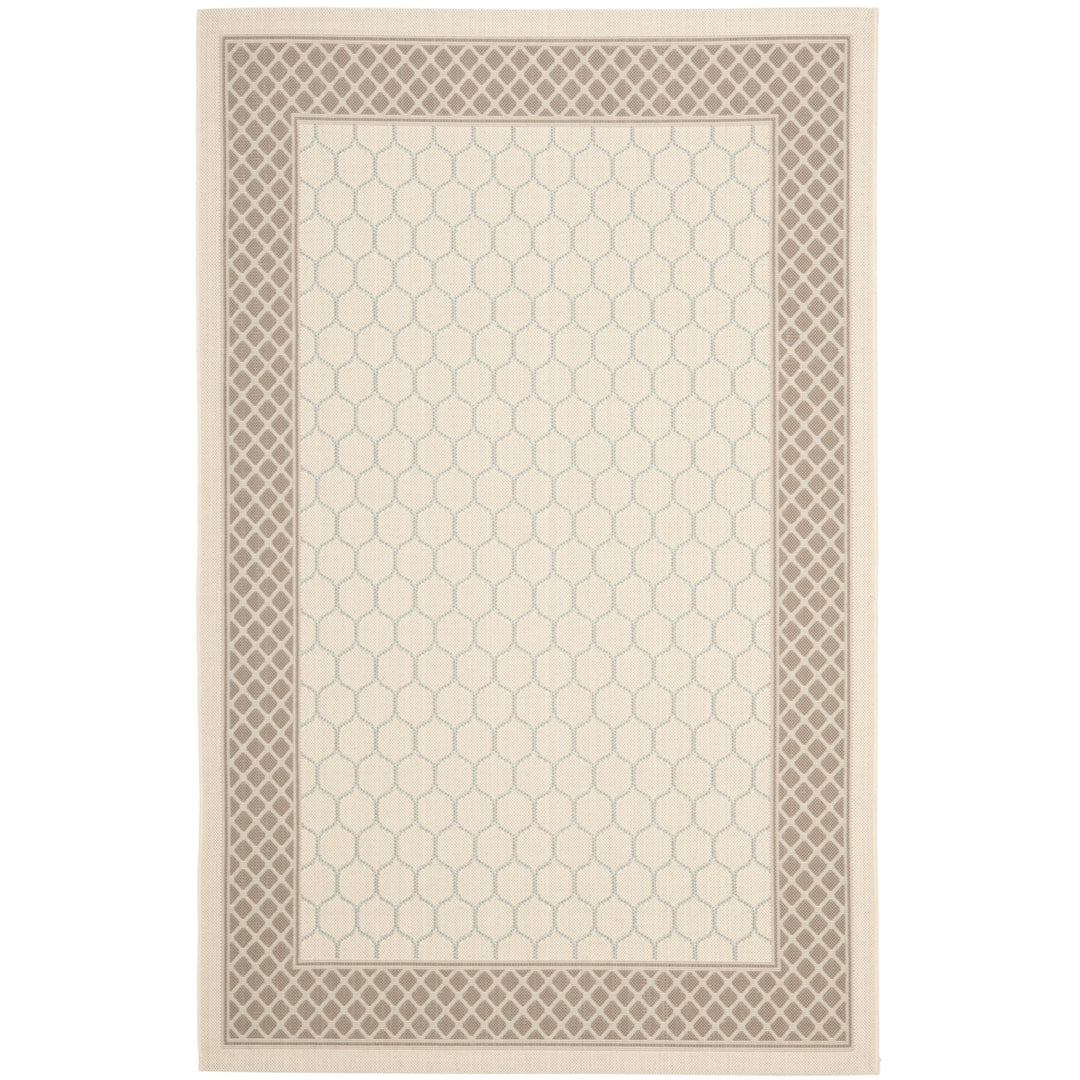 SAFAVIEH Outdoor CY7933-79A18 Courtyard Beige / Dark Beige Rug Image 1