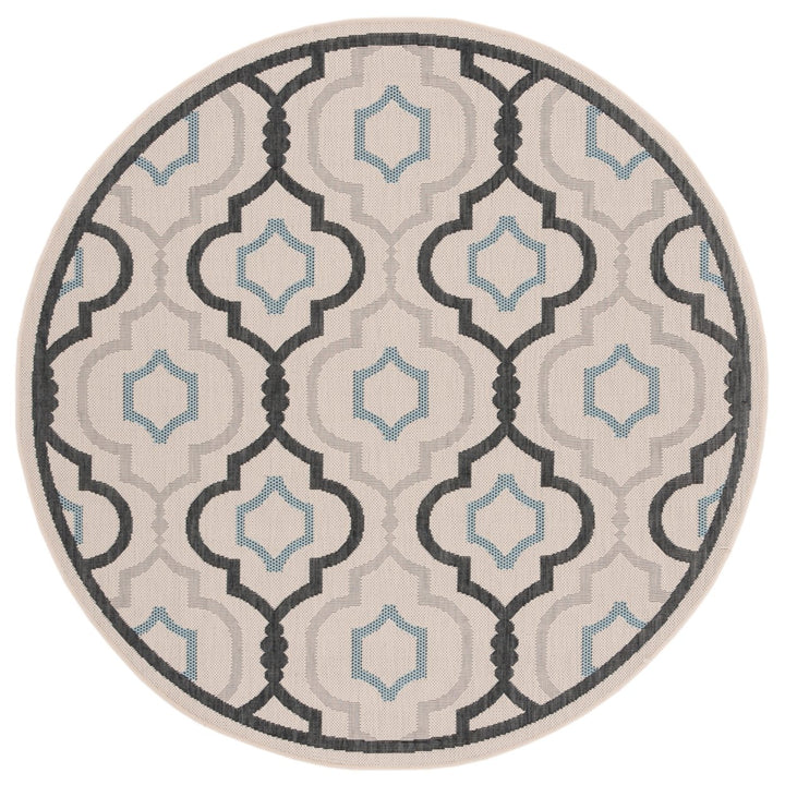 SAFAVIEH Outdoor CY7938-256A18 Courtyard Ivory / Black Rug Image 7