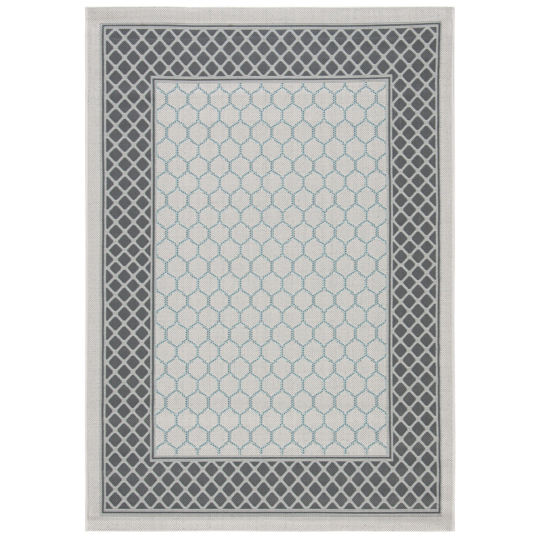 SAFAVIEH Outdoor CY7933-78A18 Courtyard Lt Grey / Anthracite Rug Image 5