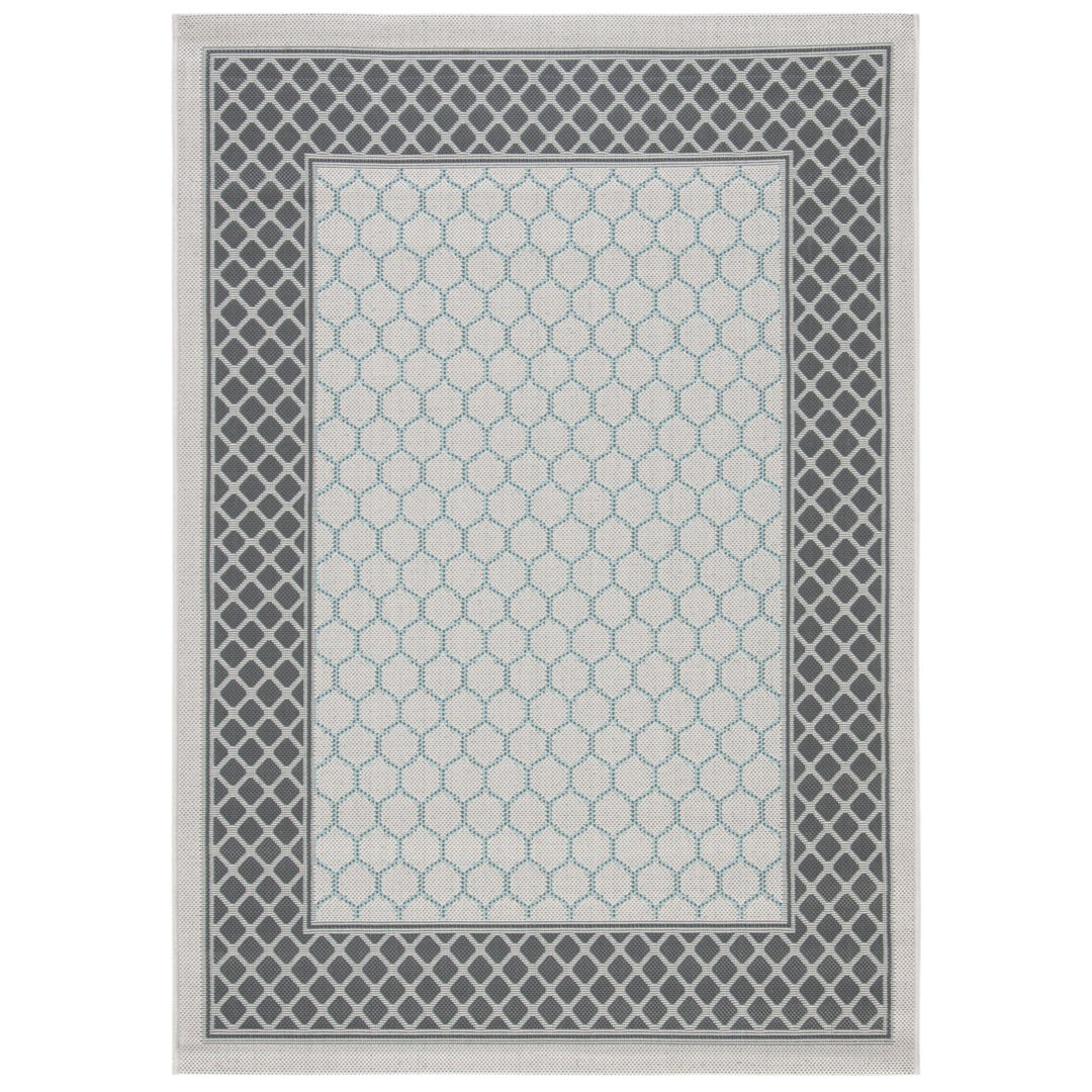 SAFAVIEH Outdoor CY7933-78A18 Courtyard Lt Grey / Anthracite Rug Image 1