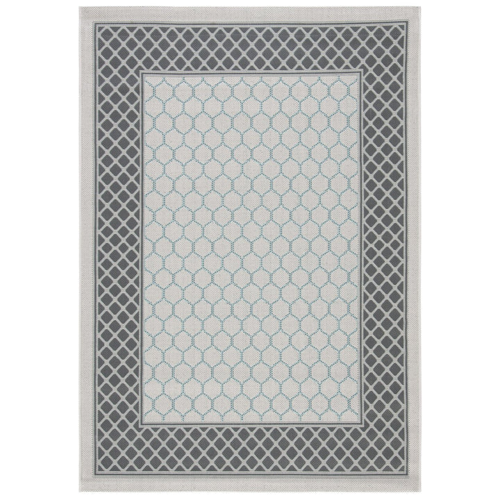 SAFAVIEH Outdoor CY7933-78A18 Courtyard Lt Grey / Anthracite Rug Image 1