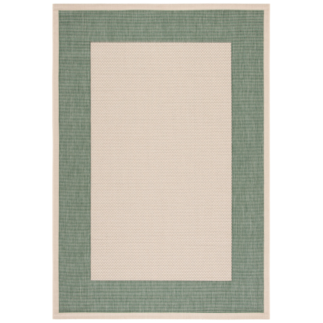 SAFAVIEH Outdoor CY7987-32212 Courtyard Beige / Dark Green Rug Image 4